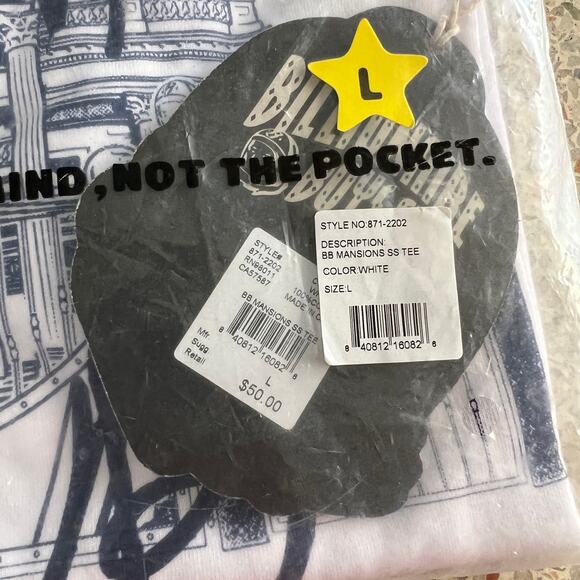 Billionaire Boys Club Mansions SS Tee White Men’s L – Graphic Astronaut Logo NWT - Picture 5 of 10